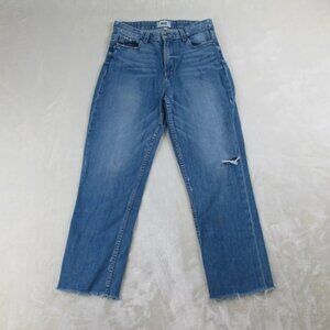 Paige Women's Blue High Rise Straight Jeans